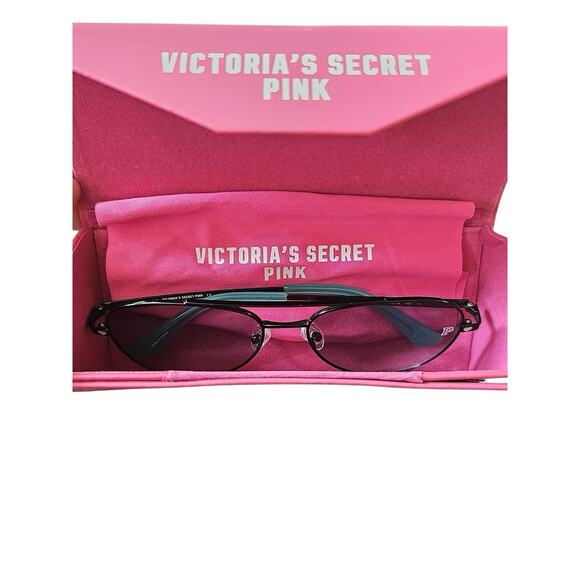 Victoria Secret PINK PK0017 01P Black Metal Aviator Sunglasses 57-16-140 0017 - Picture 7 of 9